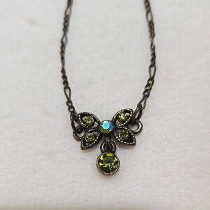 Vintage Green Gemstones Necklace